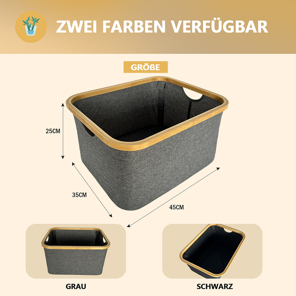 Wäschekorb faltbarer, Aufbewahrungskorb wasserdichtes Oxford-Tuch 45x35x25 40L (Grau)