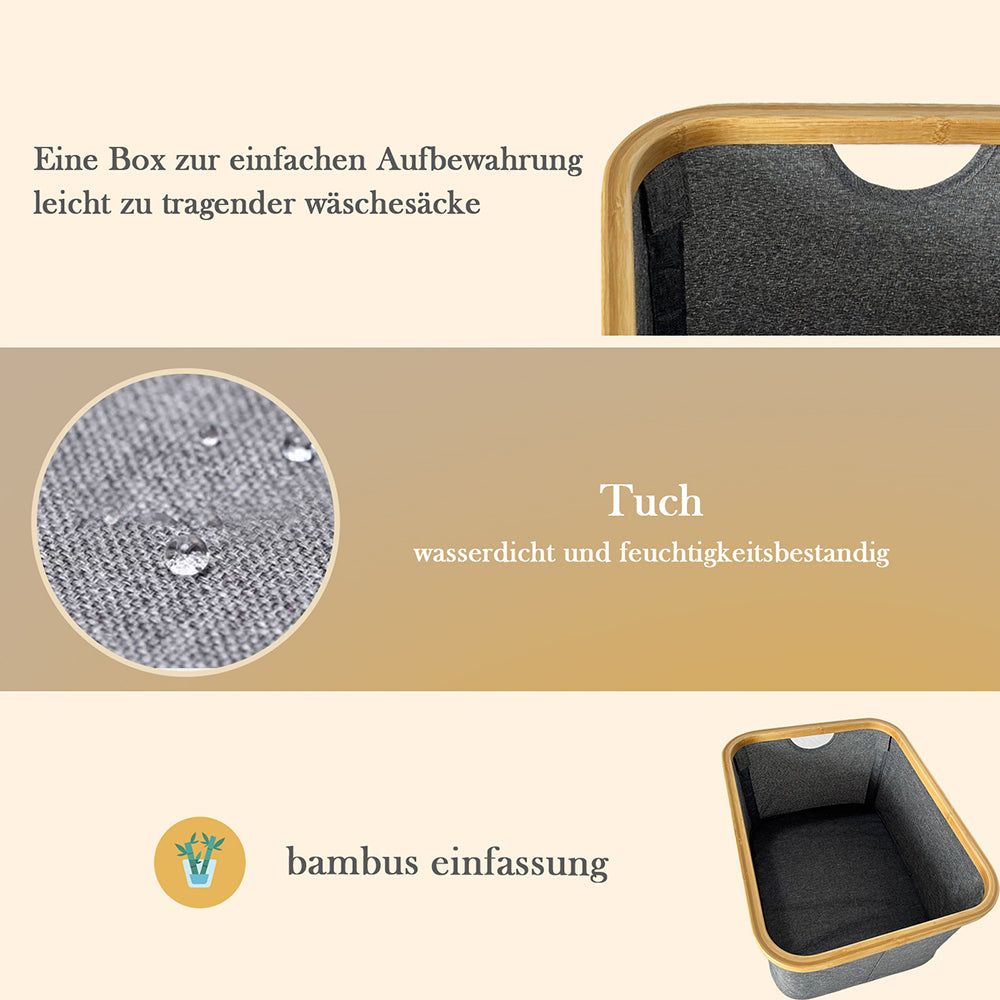 Wäschekorb faltbarer, Aufbewahrungskorb wasserdichtes Oxford-Tuch 45x35x25 40L (Grau)