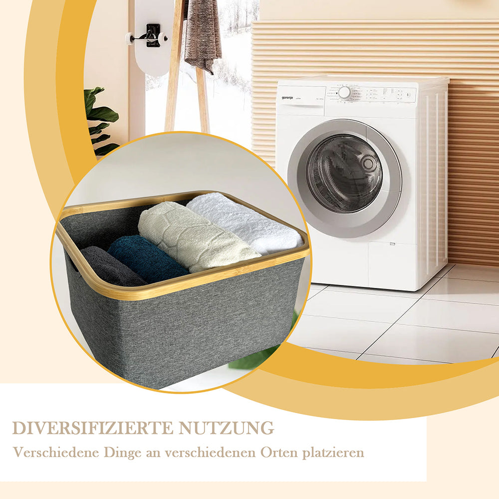 Wäschekorb faltbarer, Aufbewahrungskorb wasserdichtes Oxford-Tuch 45x35x25 40L (Grau)