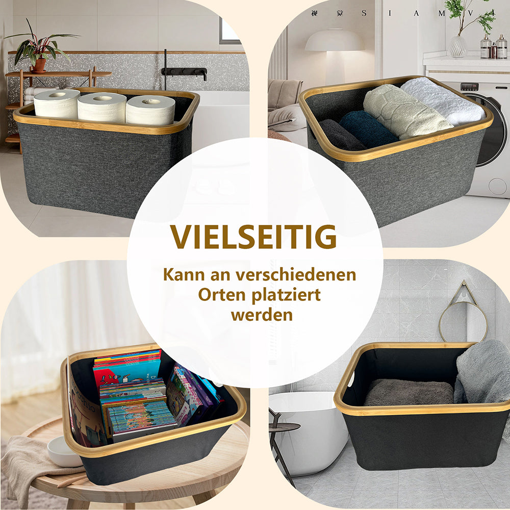 Wäschekorb faltbarer, Aufbewahrungskorb wasserdichtes Oxford-Tuch 45x35x25 40L (Grau)