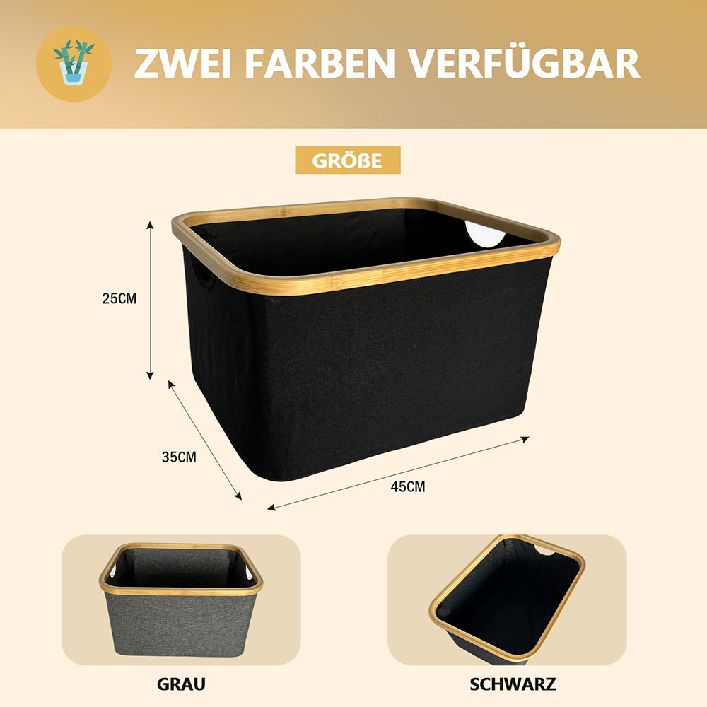 Wäschekorb faltbarer, Aufbewahrungskorb wasserdichtes Oxford-Tuch 45x35x25 40L (Schwarz)