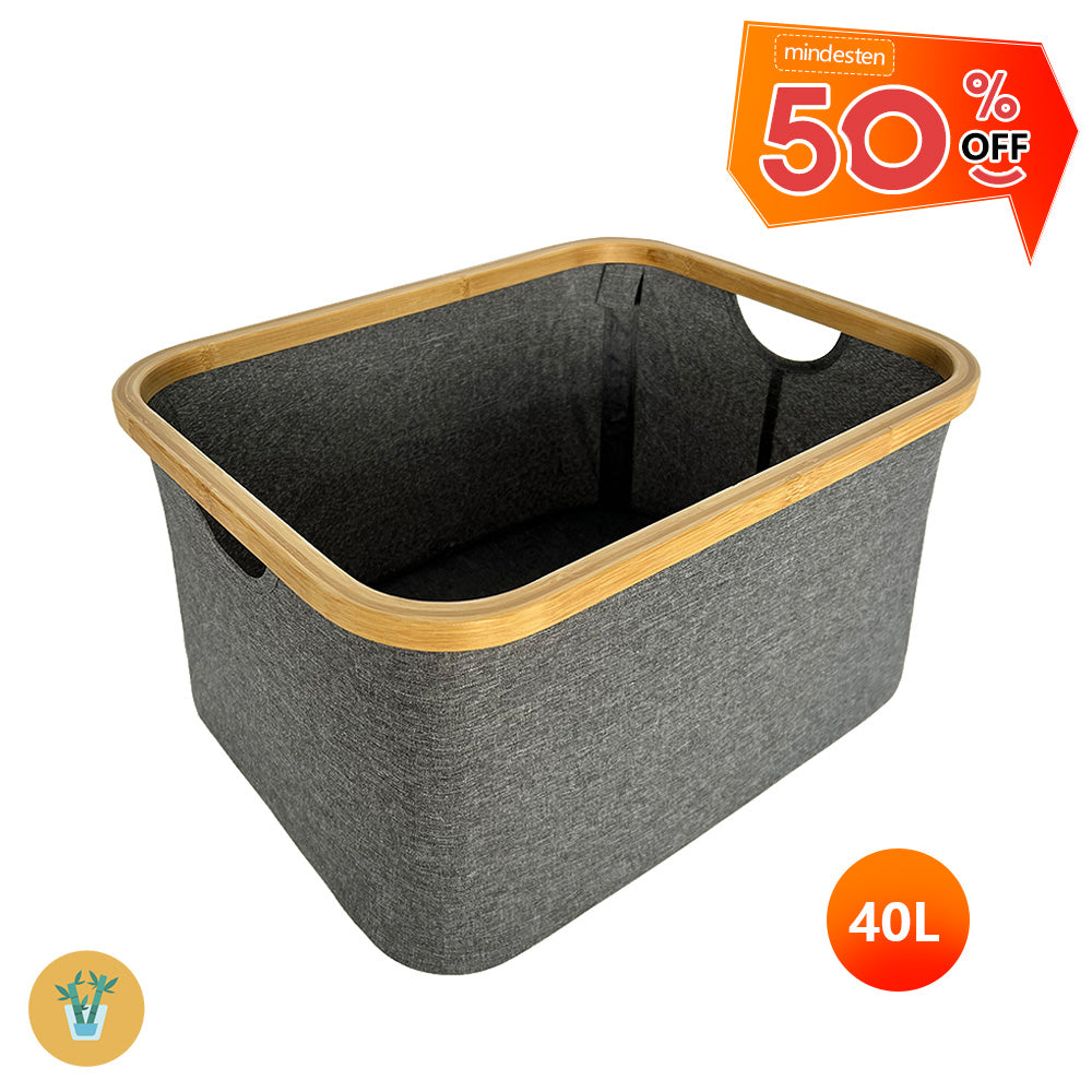 Wäschekorb faltbarer, Aufbewahrungskorb wasserdichtes Oxford-Tuch 45x35x25 40L (Grau)
