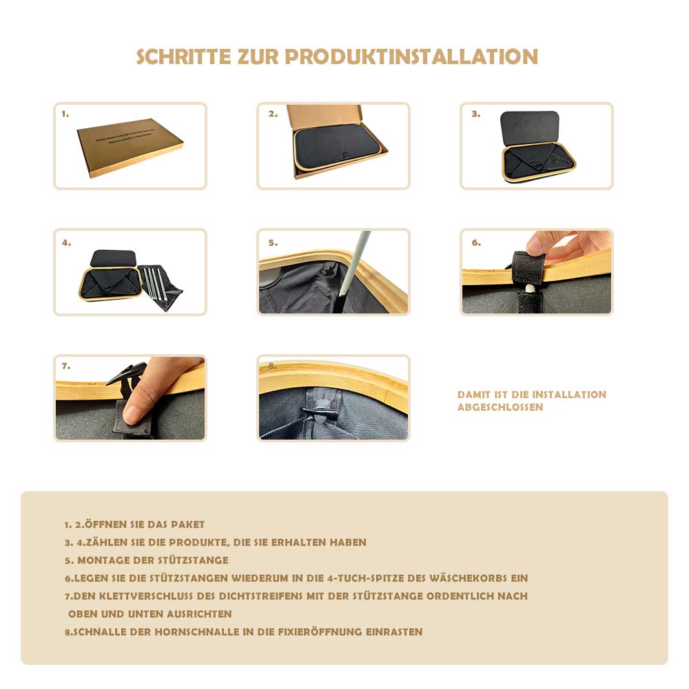 Wäschekorb Faltbarer mit Deckel, 2 Fächer, Wäschesack herausnehmbar 54x33x70 125L(Grau)