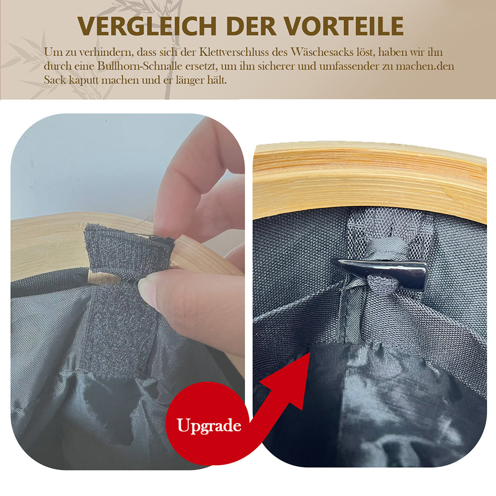 WAOHO Wäschekorb Faltbarer Wäschekorb mit Deckel, 3 Fächer, Wäschesack herausnehmbar, Zusammenklappbar 57X37X75 160L(Schwarz)