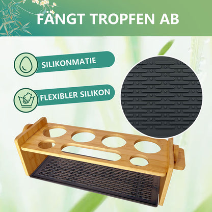 Becherhalter Flaschenhalter aus Bambus, abnehmbarer Sodawasser Abtropfer