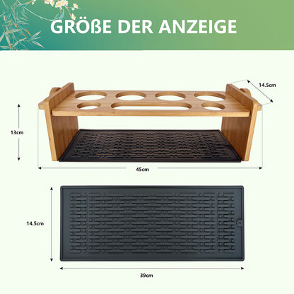 Becherhalter Flaschenhalter aus Bambus, abnehmbarer Sodawasser Abtropfer