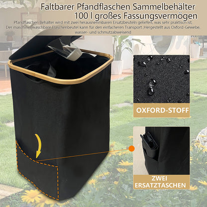 WAOHO Flaschenkorb Organizer，Pfandflaschen Sammelbehälter,pfandflaschen Müllsackständer 100L
