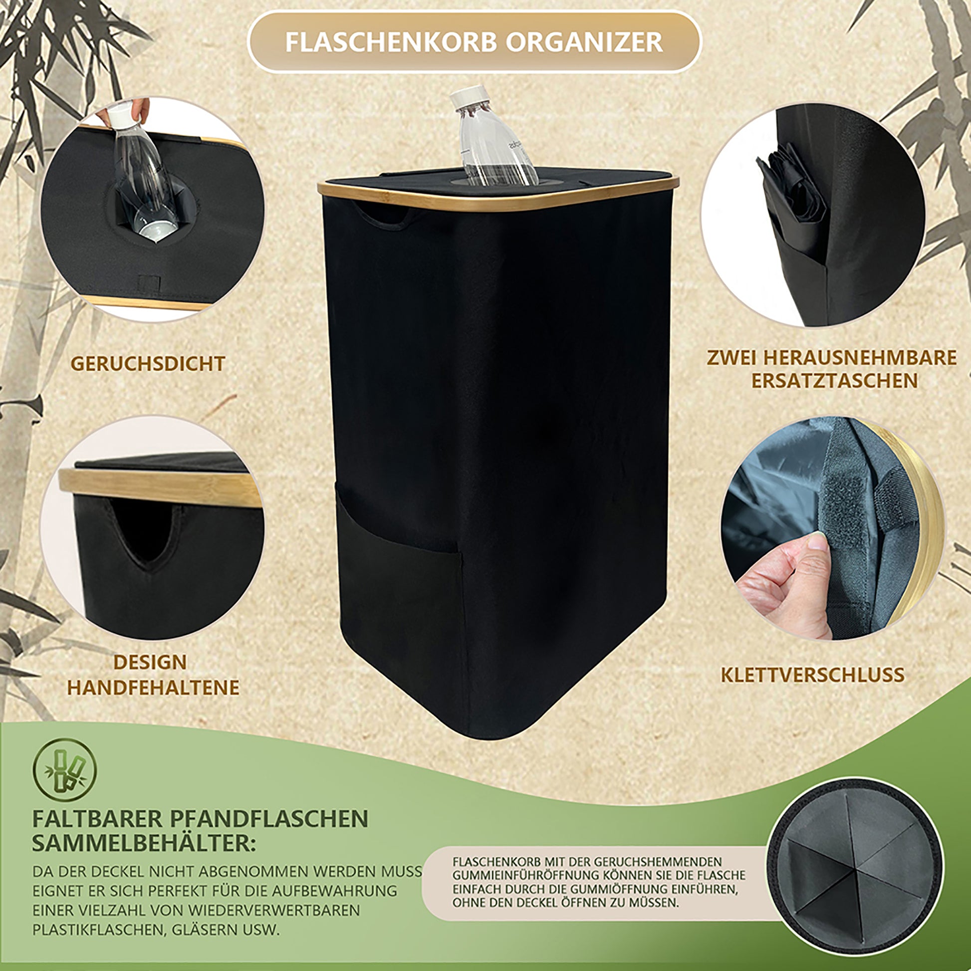 ideen für pfandflaschen aufbewahrung WAOHO Flaschenkorb Organizer,Pfandflaschen Sammelbehälter,pfandflasche – Waoho