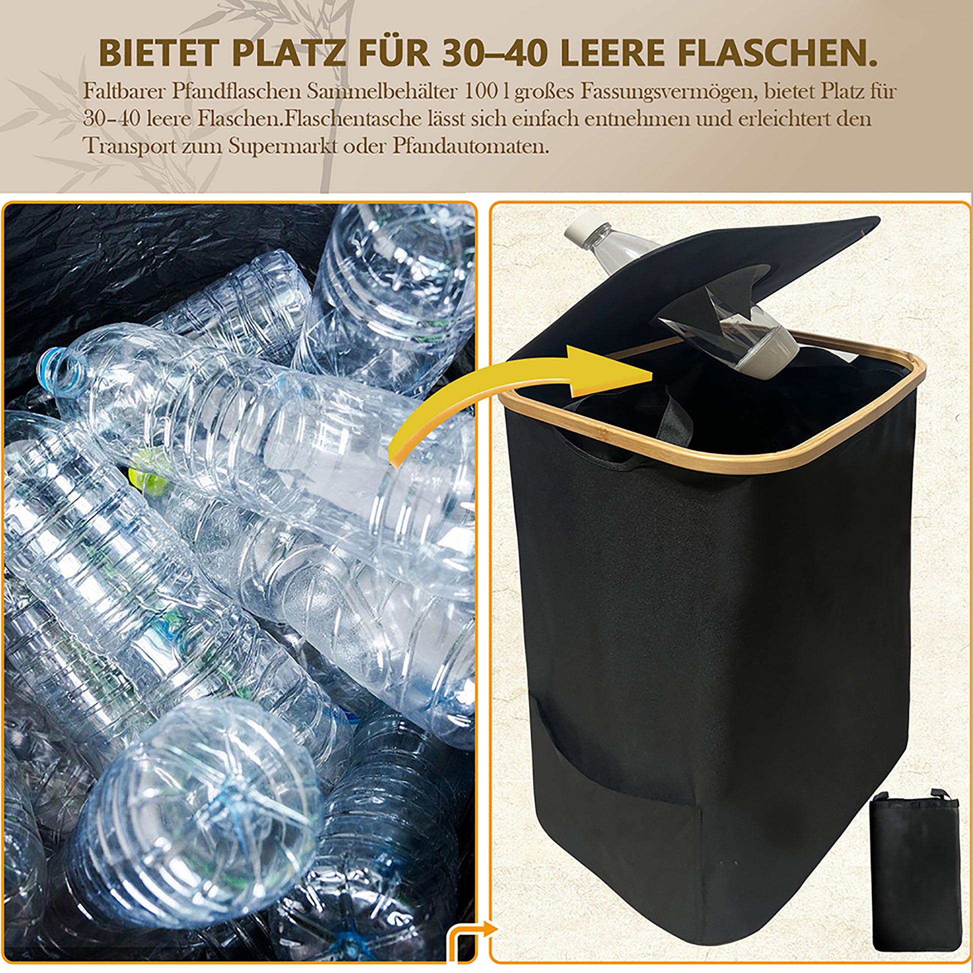 aufbewahrung für leere flaschen WAOHO Flaschenkorb Organizer,Pfandflaschen Sammelbehälter,pfandflasche – Waoho