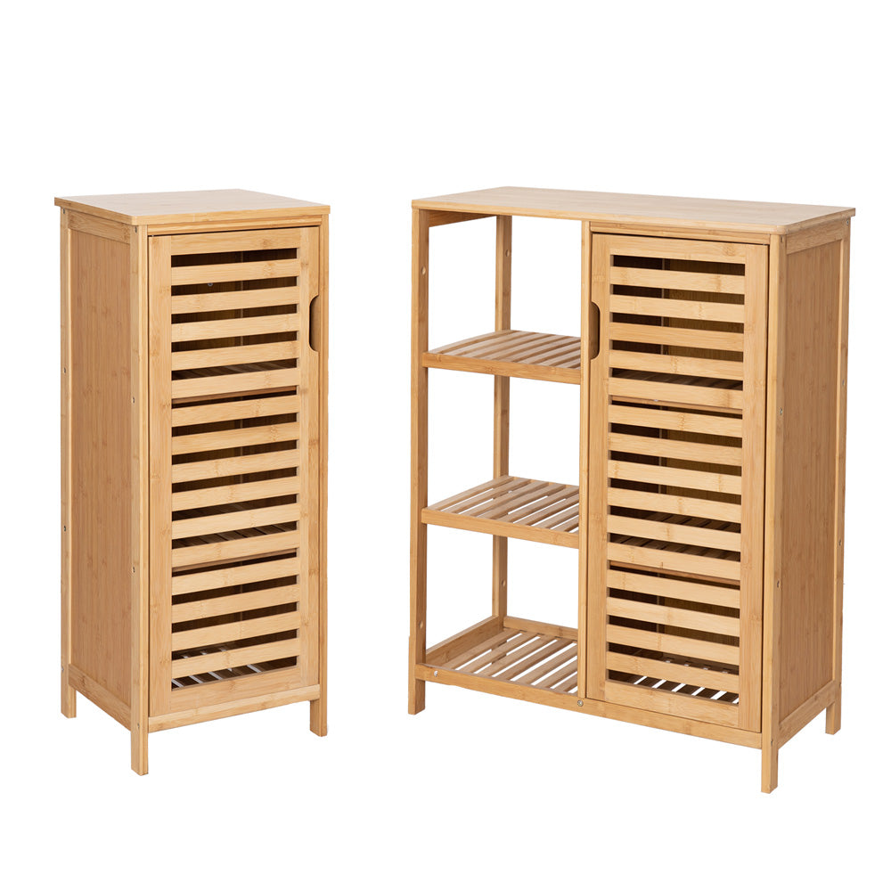 Bamboo Bathroom Cabinet Storage Cabinet with 9 Dividers