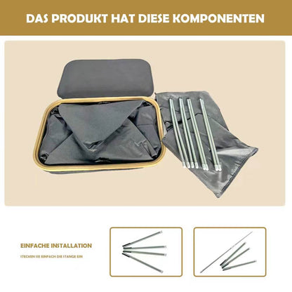 Wäschekorb Faltbarer Wäschekorb mit Deckel, herausnehmbarer Wäschesack  45x35x50 80L（Schwarz）